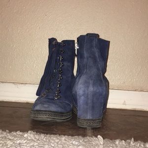 Navy blue fergie wedges